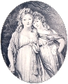 J.F.A. Tischbein, Kronprinzessin Luise und Friederike, Zeichnung 1794