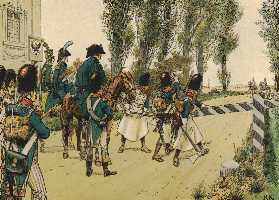 Richard Kntel: Napoleons Truppen berschreiten die Grenze bei Ansbach