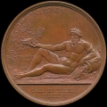 Franzsische Medaille. Frieden von Tilsit mit der Allegorie des Njemen (Memel)